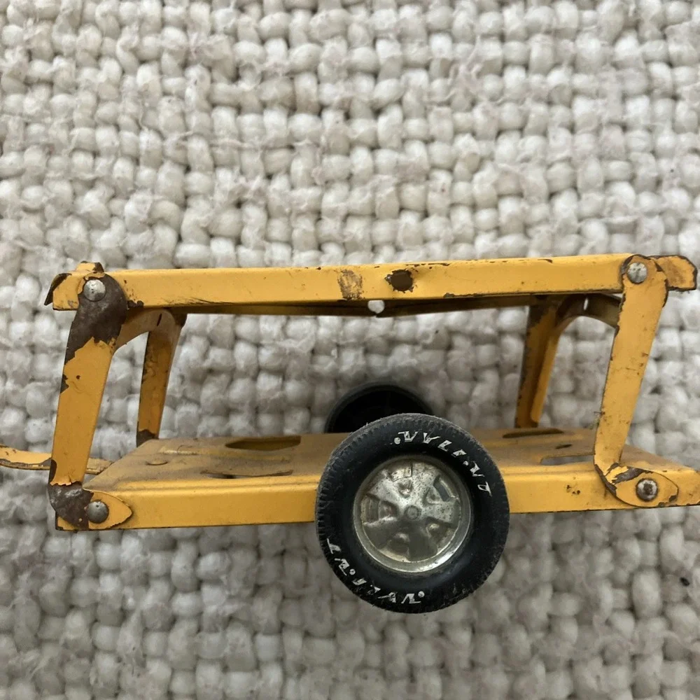 Vintage‎ Tonka Dump Truck With Trailer 1960's Pressed Steel Yellow Distressed